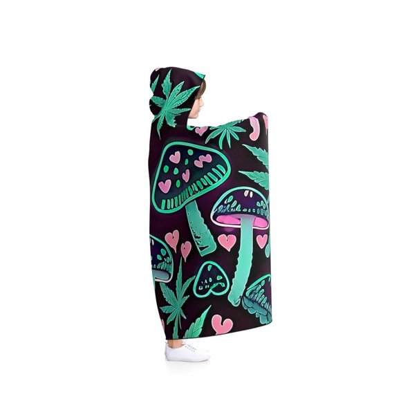 DISCO LEMONADE Disco Dreams Mushroom Hooded Blanket, Cloak, Rave, Uv, Led, , - Picture 3 of 3